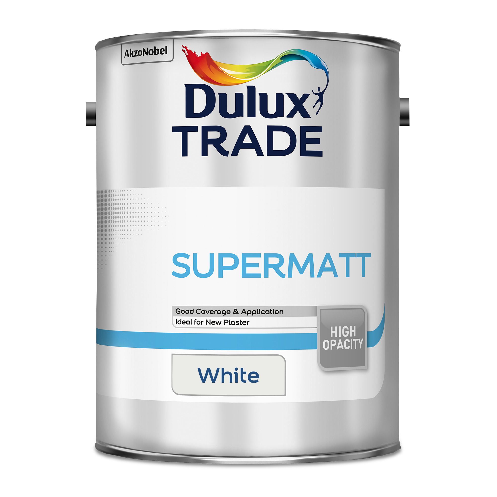 Dulux Trade White Super matt Wall & ceiling Emulsion paint, 5L