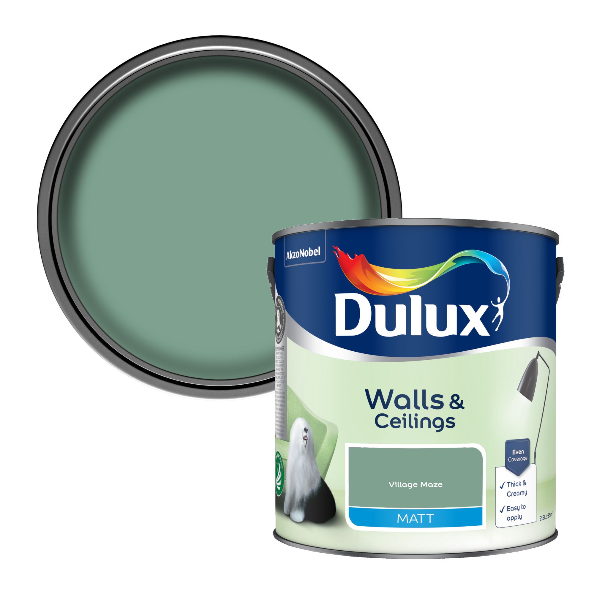 Dulux Village Maze Matt Wall & ceiling Emulsion paint, 2.5L