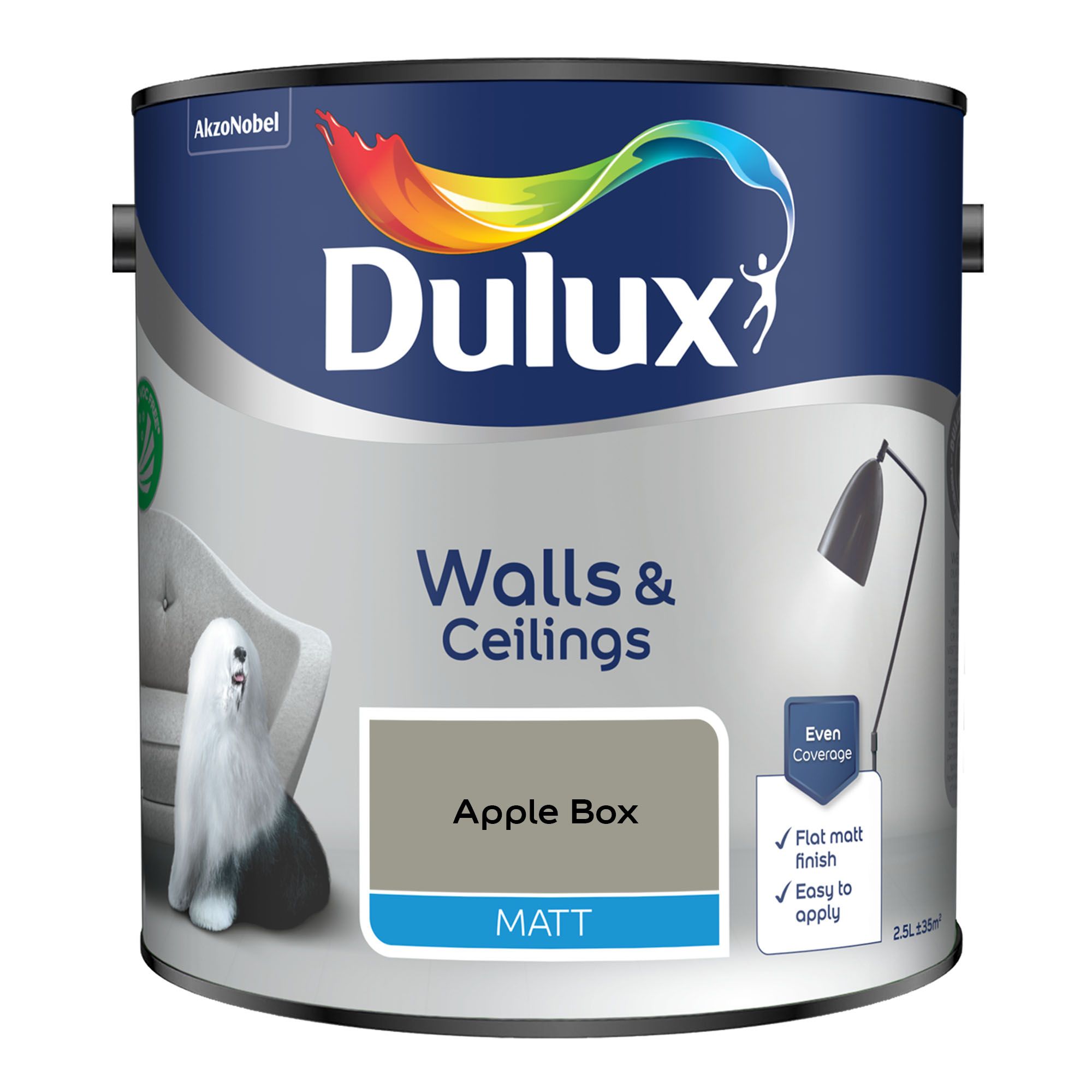 Dulux Walls & Ceilings Apple Box Flat matt Wall & ceiling Emulsion ...