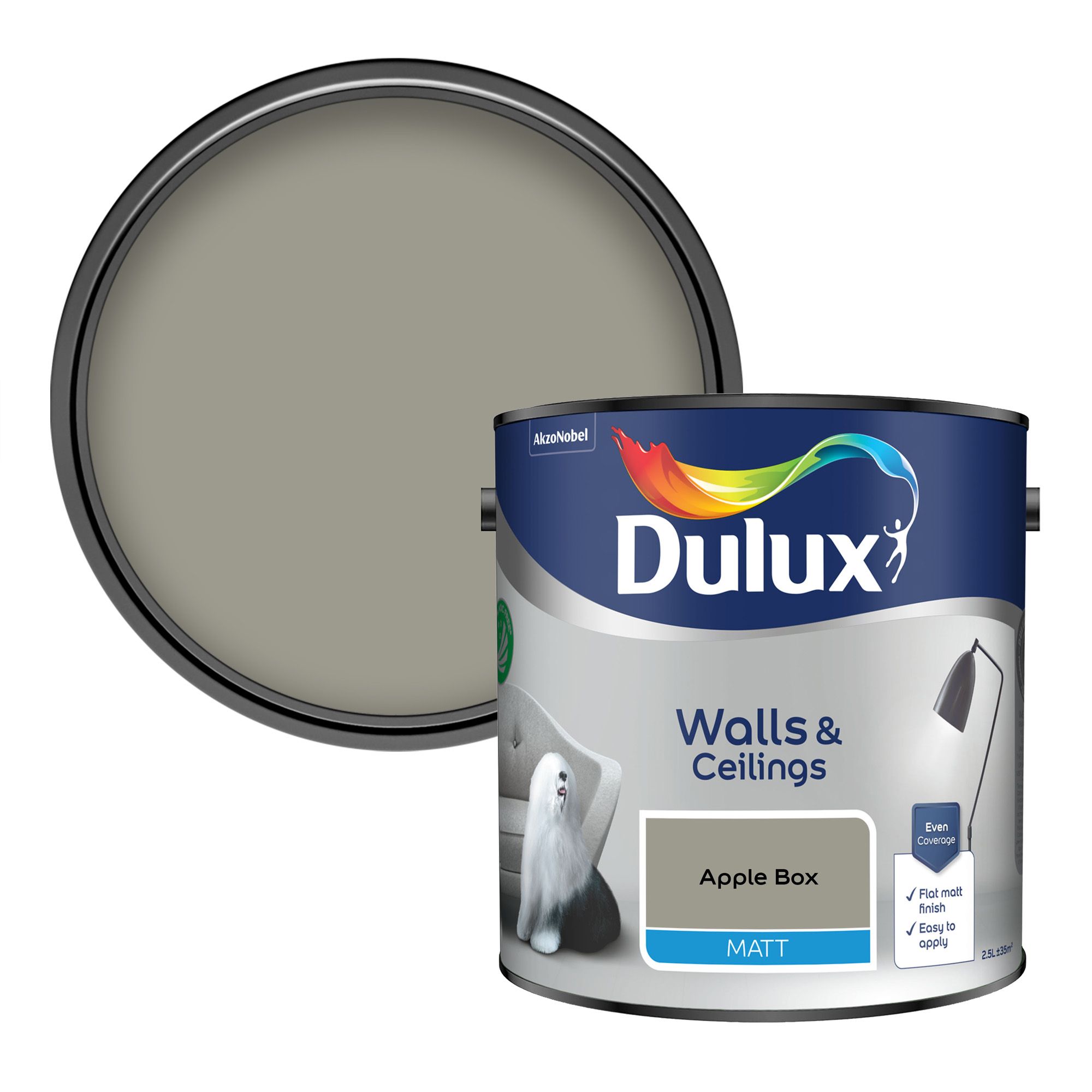 Dulux Walls & Ceilings Apple Box Flat matt Wall & ceiling Emulsion ...