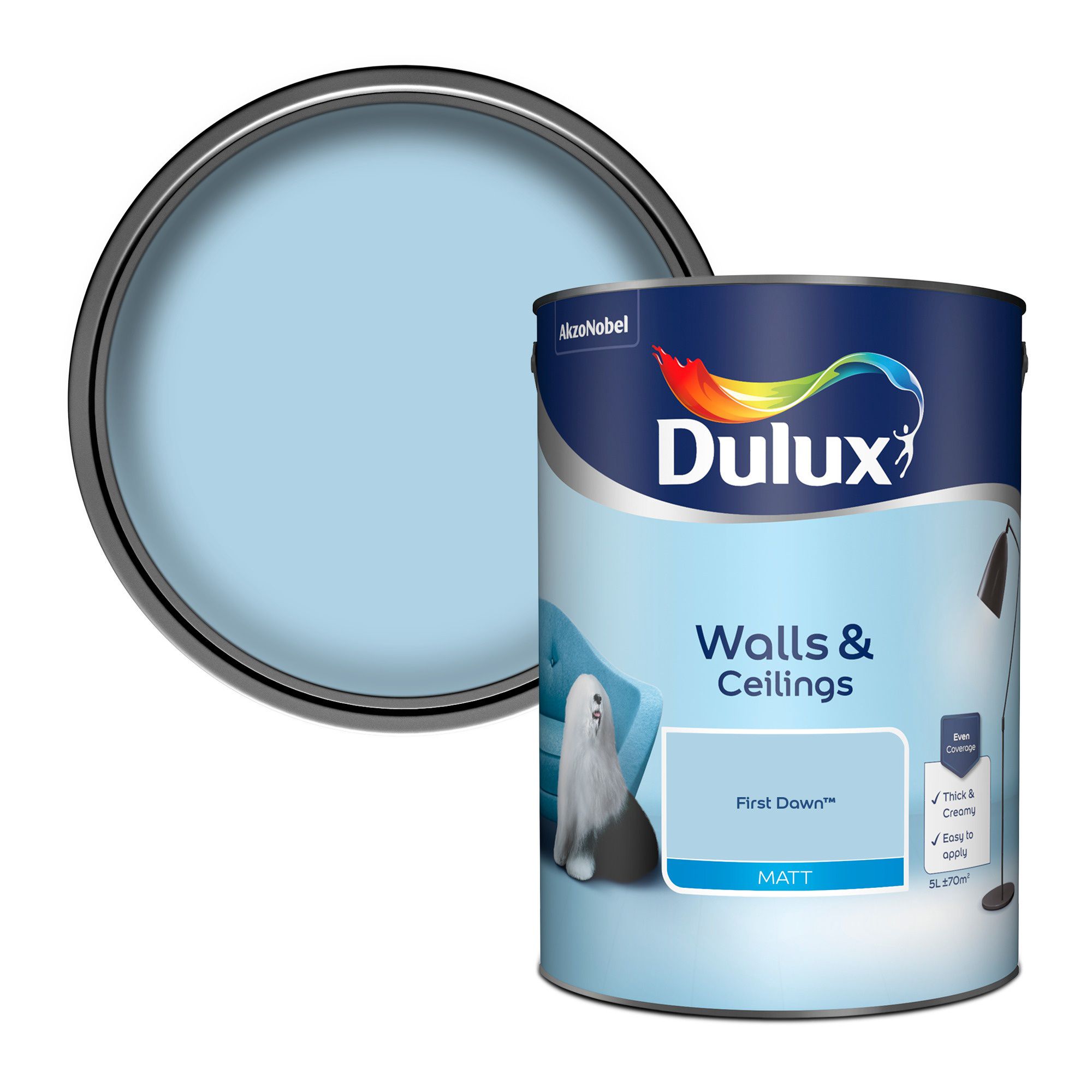 Dulux Walls & ceilings First dawn Matt Emulsion paint, 5L