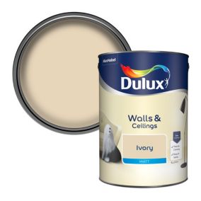 Dulux Walls & ceilings Ivory Matt Emulsion paint, 5L