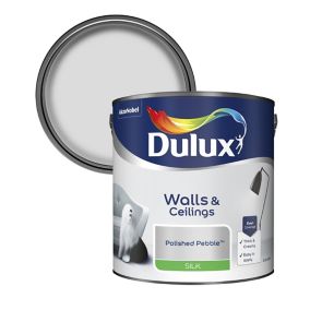 Dulux Walls & ceilings Polished pebble Silk Emulsion paint, 2.5L