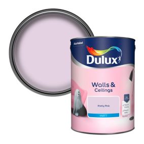 Dulux Walls & ceilings Pretty pink Matt Emulsion paint, 5L