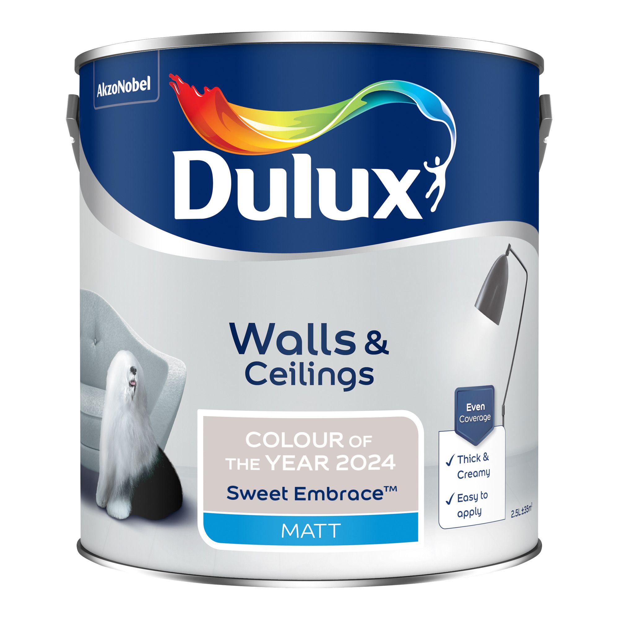 Dulux Walls & Ceilings Sweet Embrace Vinyl matt Emulsion paint, 2.5L