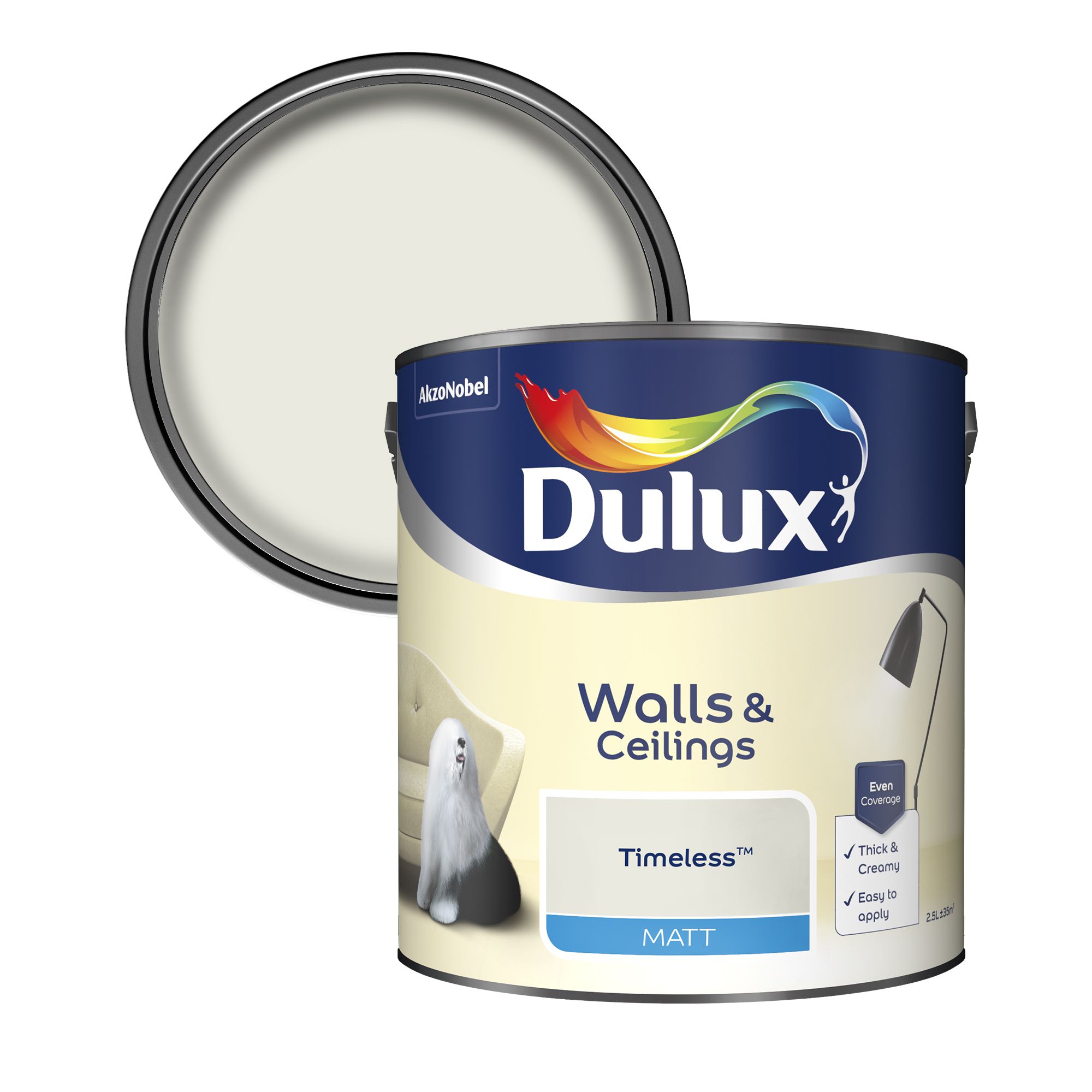 Dulux Walls & ceilings Timeless Matt Wall & ceiling Emulsion paint, 2.5L