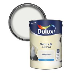 Dulux Walls & ceilings White cotton Matt Emulsion paint, 5L