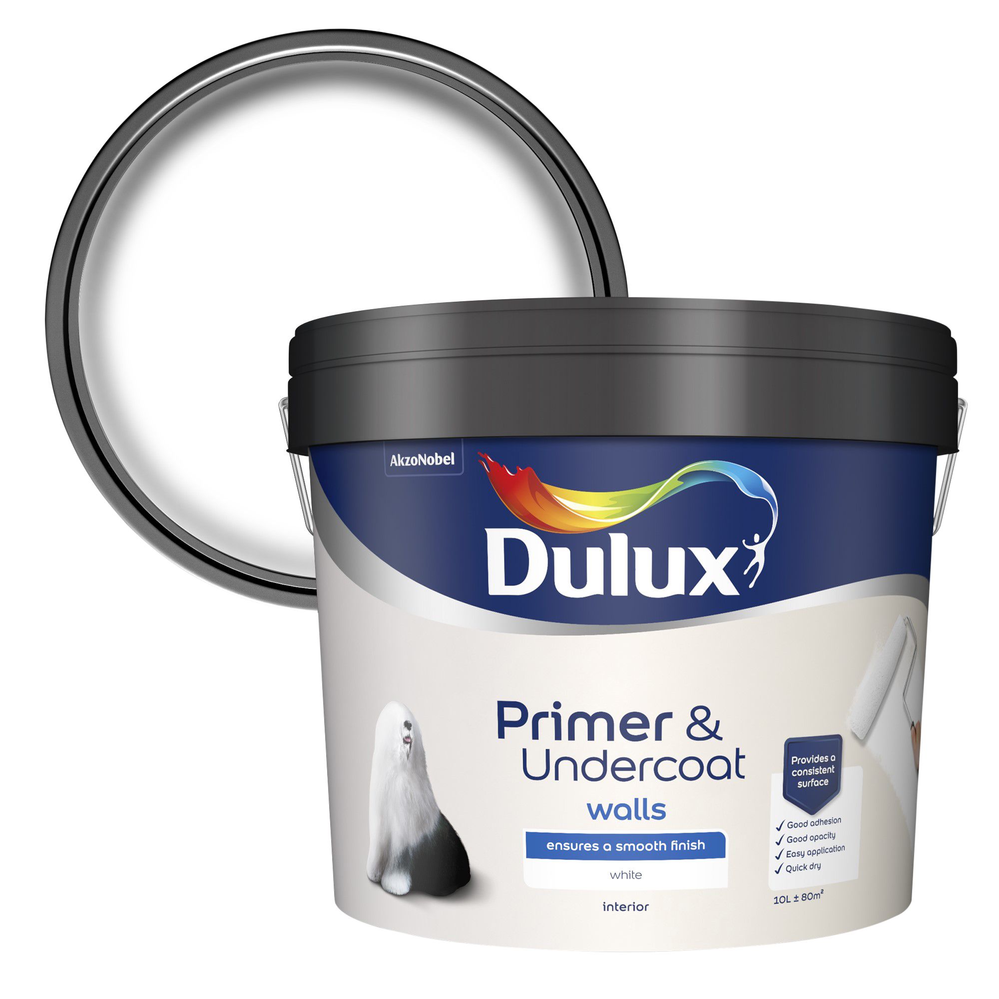 Dulux Walls White Primer & undercoat, 10 DIY at B&Q