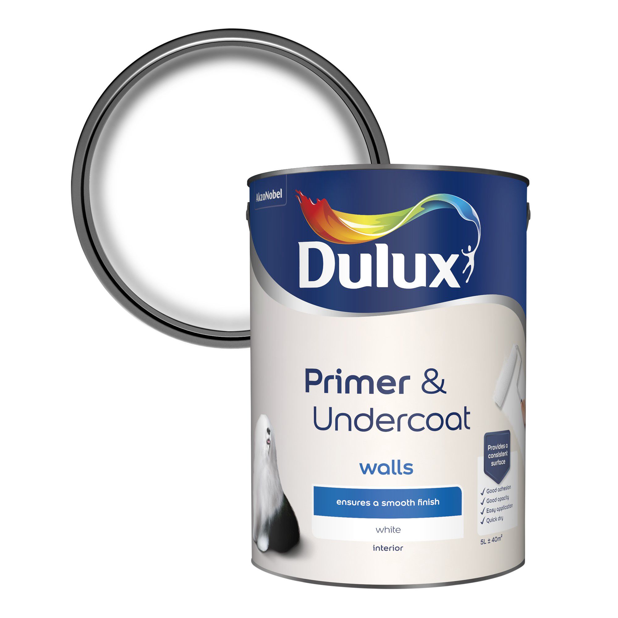 Dulux Walls White Primer & Undercoat, 5L | DIY At B&Q