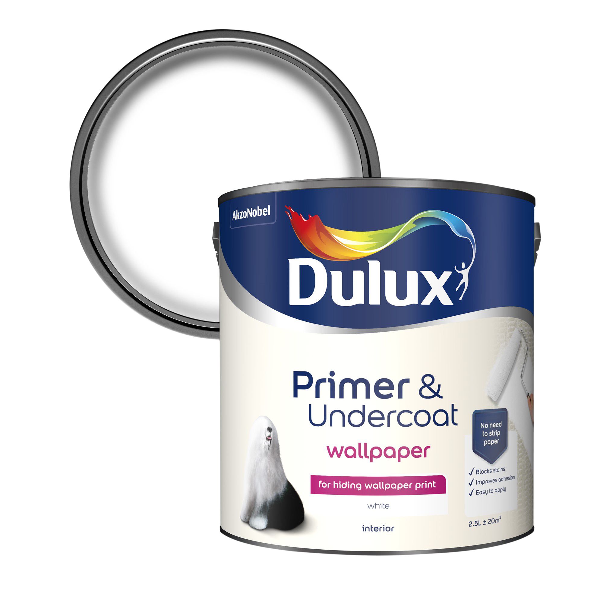 Dulux Walls White Wallpaper Primer & Undercoat, 2.5L | DIY At B&Q