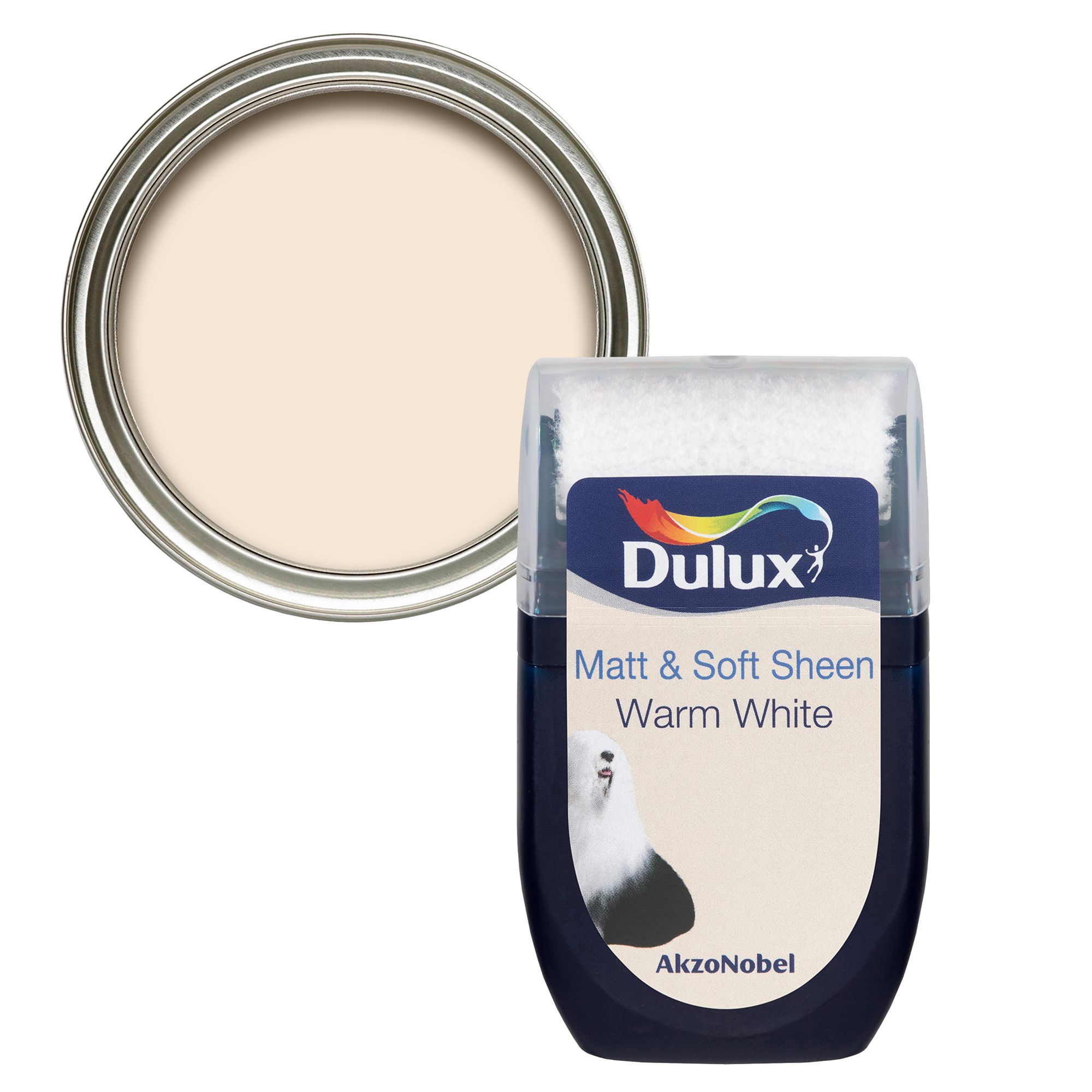 Dulux Warm white Vinyl matt Emulsion paint, 30ml DIY at B&Q
