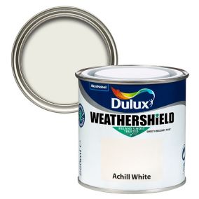 Dulux Weathershield Achill white Smooth Super matt White Masonry paint, 250ml Tester pot