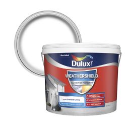 Dulux Weathershield All weather protection Pure brilliant white Textured Matt Masonry paint, 10L