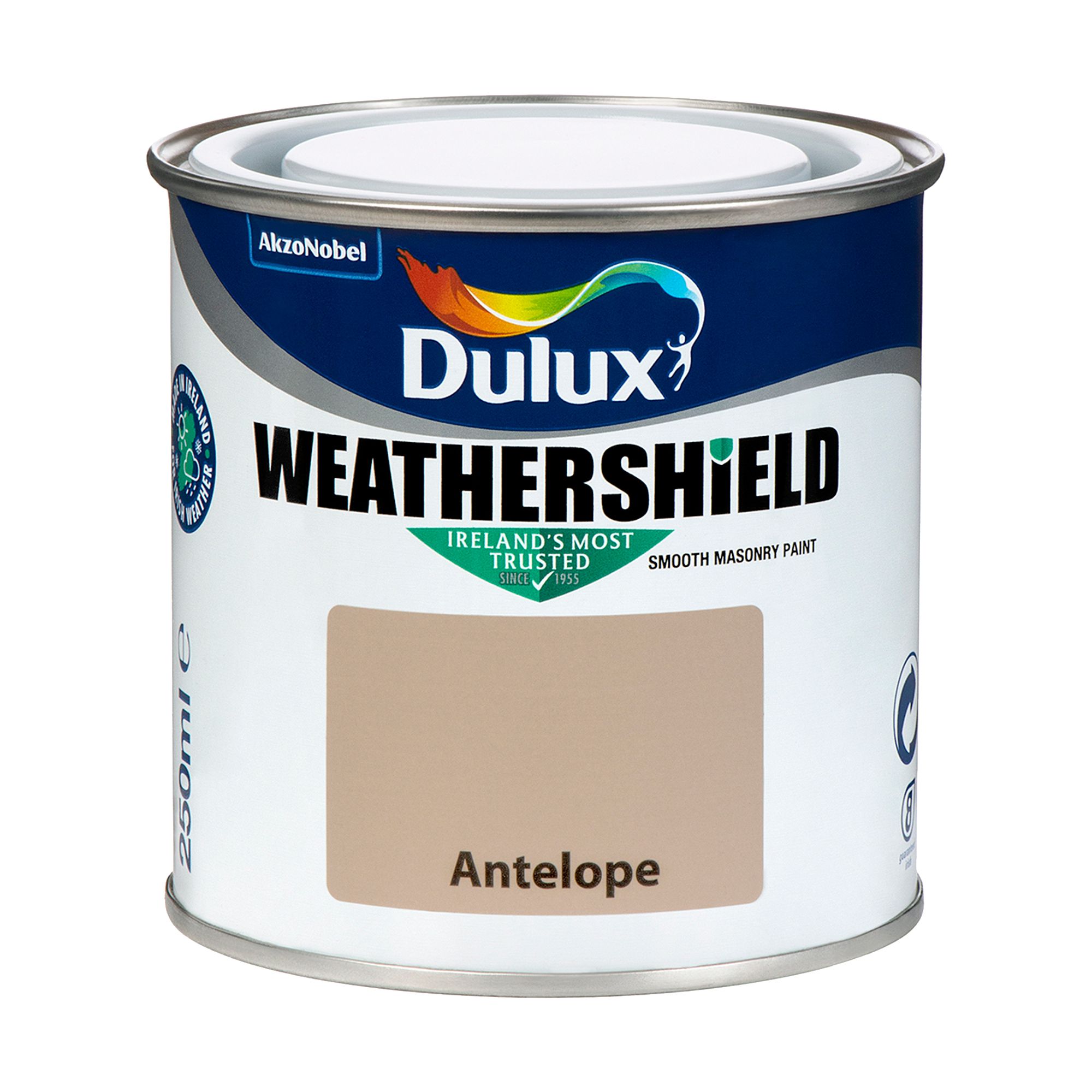 Dulux Weathershield Antelope Smooth Super matt Masonry paint, 250ml Tester pot