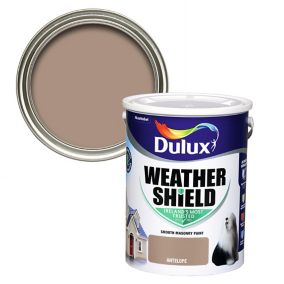Dulux Weathershield Antelope Smooth Super matt Masonry paint, 5L