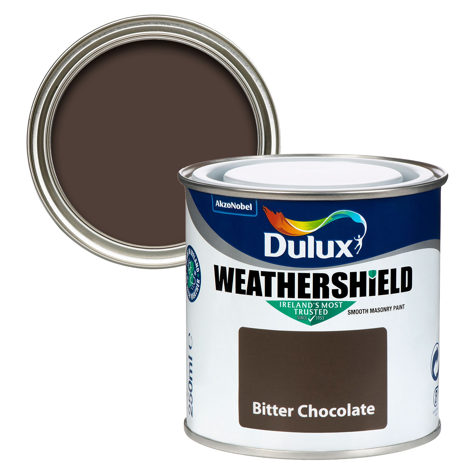 Dulux Weathershield Bitter Chocolate Smooth Masonry paint, 250ml Tester pot