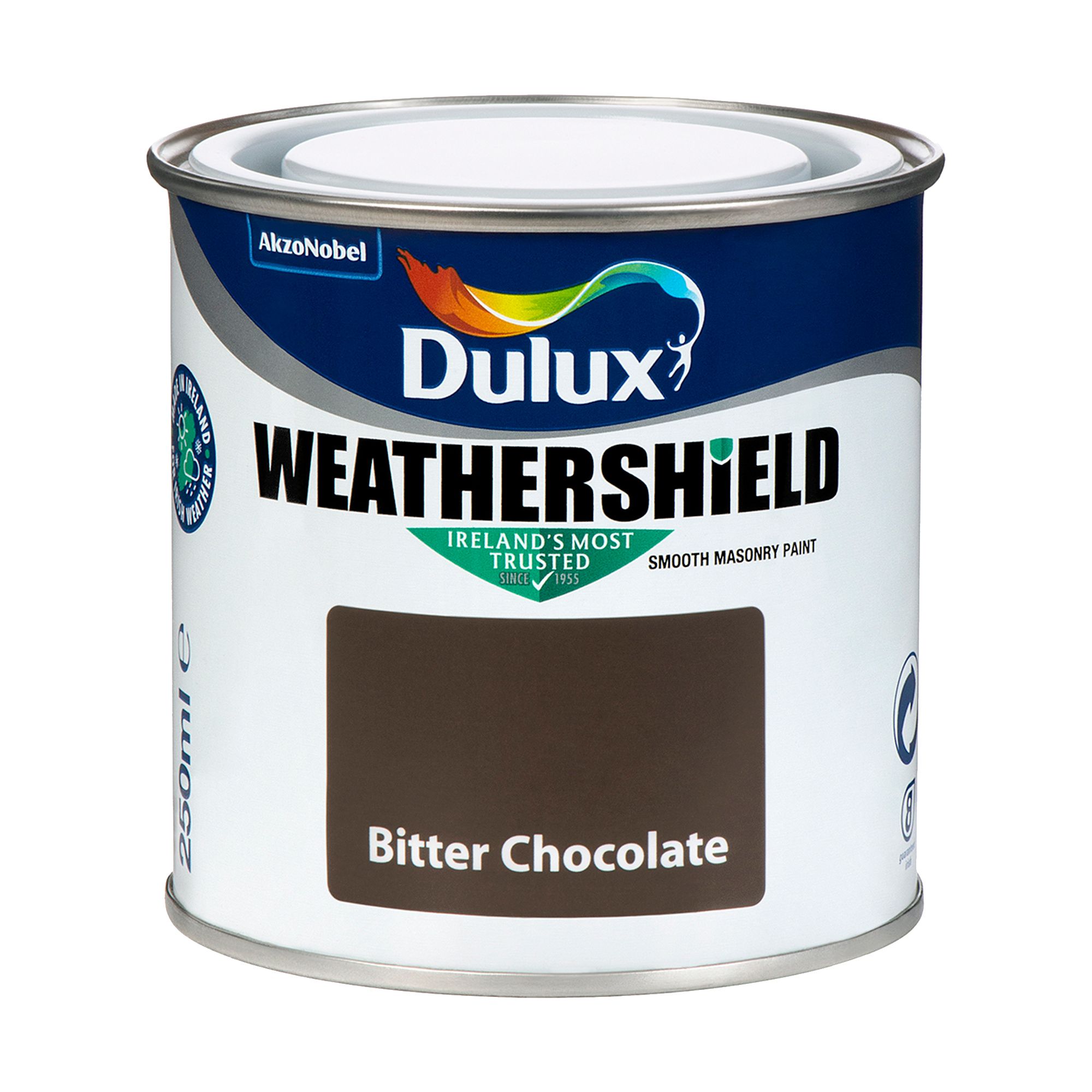 Dulux Weathershield Bitter Chocolate Smooth Masonry paint, 250ml Tester pot