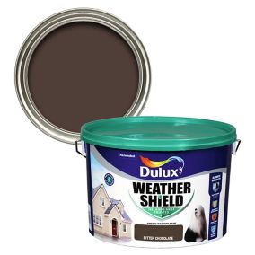 Dulux Weathershield Bitter chocolate Smooth Super matt Masonry paint, 10L