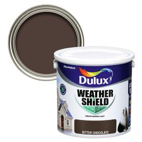 Dulux Weathershield Bitter chocolate Smooth Super matt Masonry paint, 2.5L