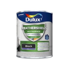 Dulux Weathershield Black Satin Multi-surface paint, 750ml