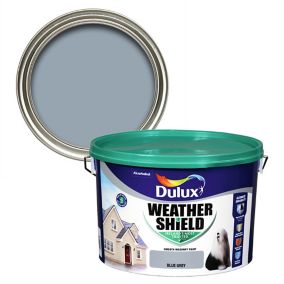 Dulux Weathershield Blue grey Smooth Super matt Masonry paint, 10L