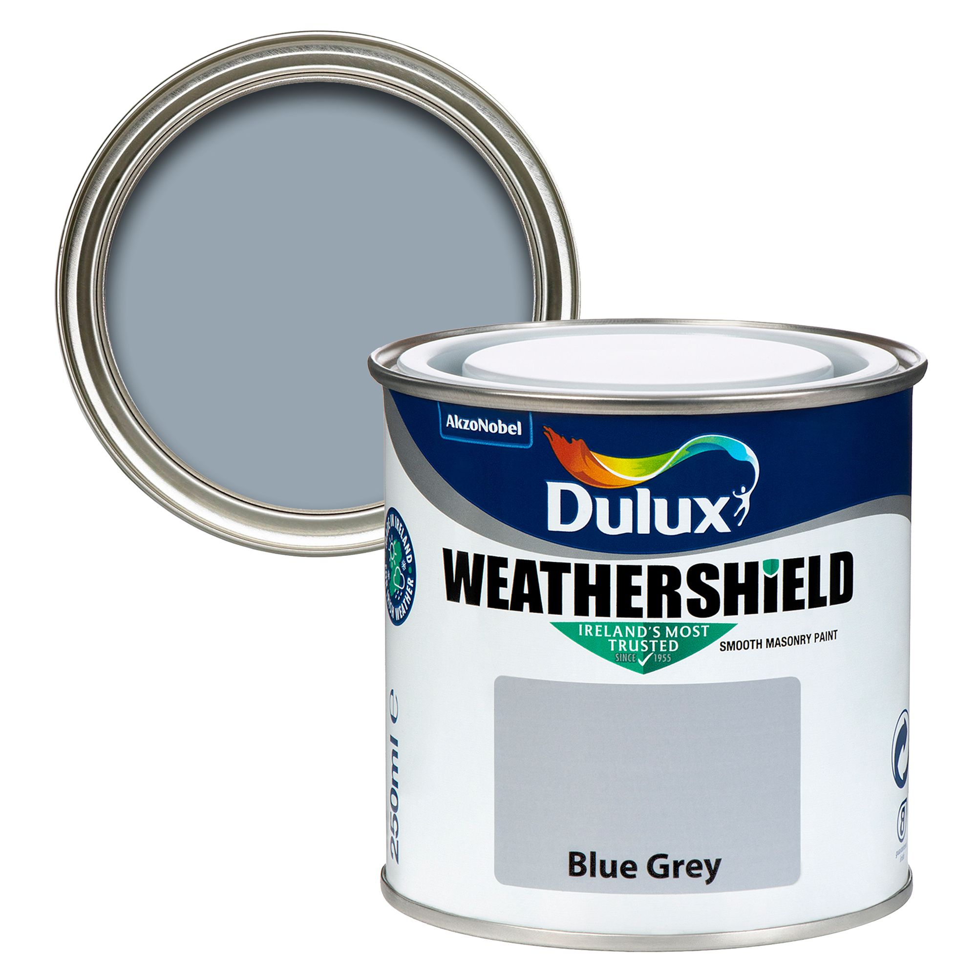 Dulux Weathershield Blue grey Smooth Super matt Masonry paint, 250ml