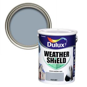 Dulux Weathershield Blue grey Smooth Super matt Masonry paint, 5L