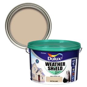 Dulux Weathershield Brittas sand Smooth Super matt Masonry paint, 10L