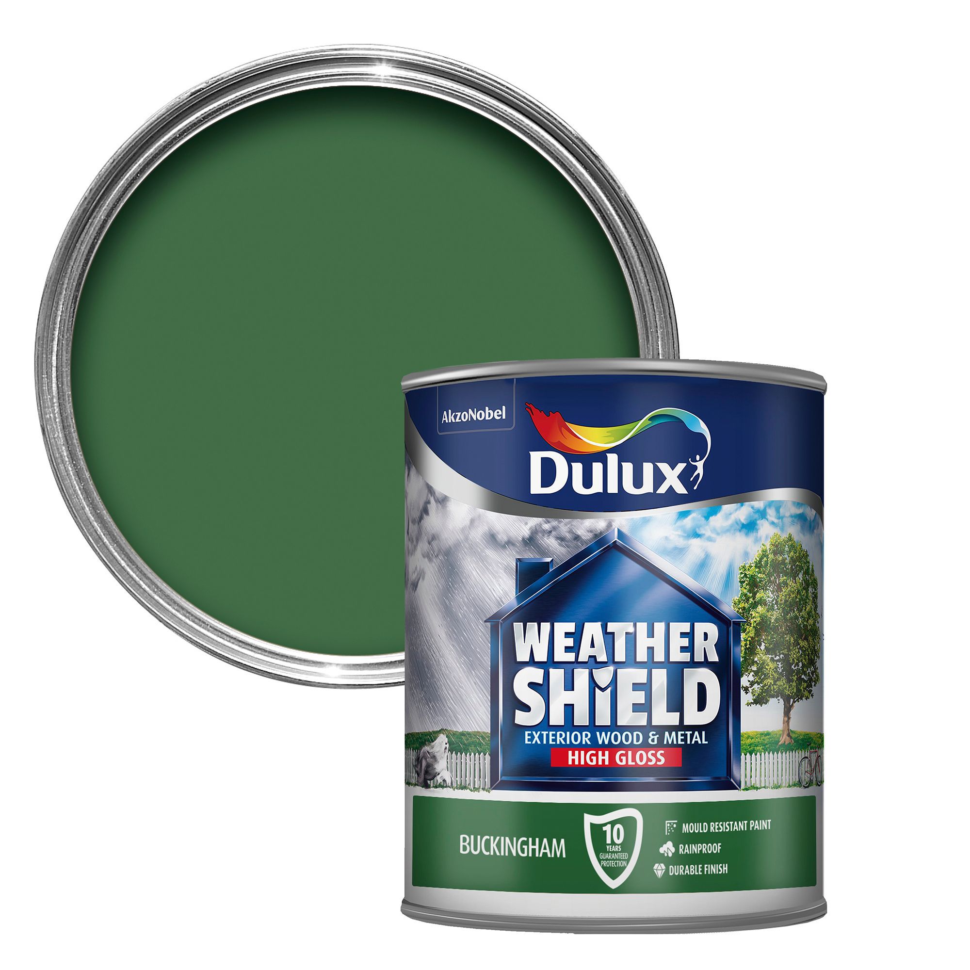 Dulux Weathershield Buckingham green Gloss Exterior Metal wood