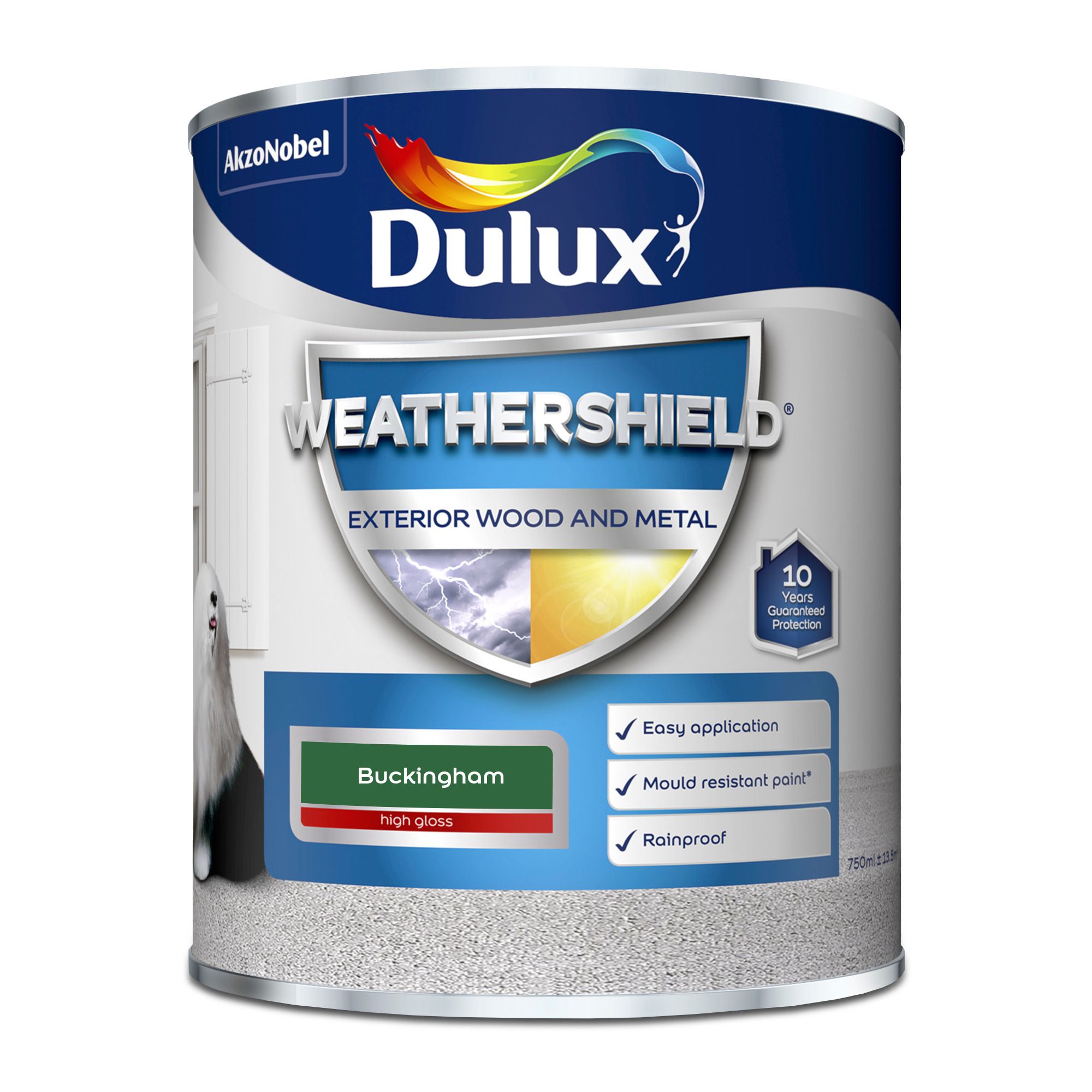Dulux Weathershield Buckingham green Gloss Exterior Metal & wood paint, 750ml