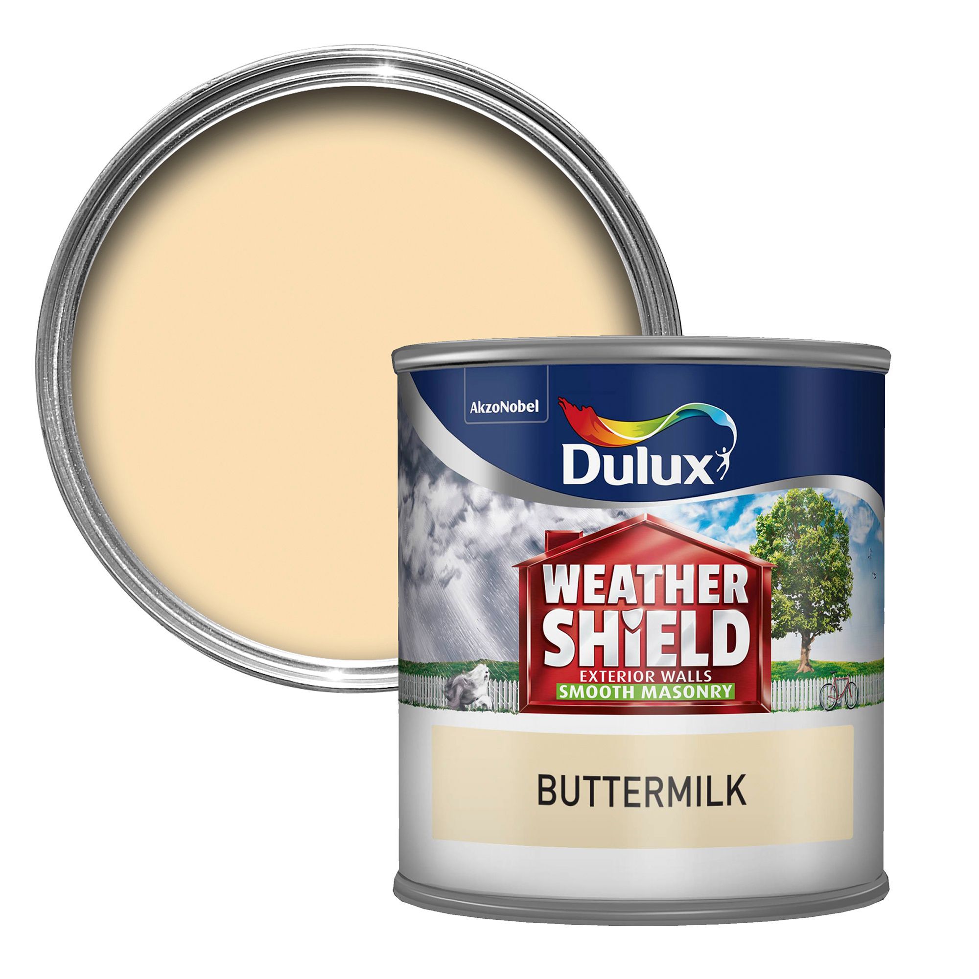 Dulux Weathershield Buttermilk cream Smooth Masonry paint 0.25L Tester