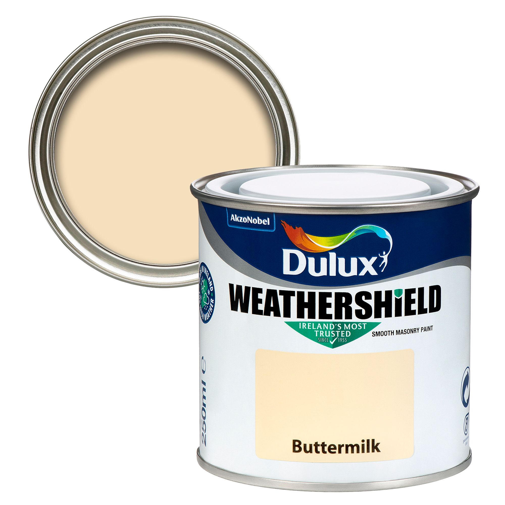 Dulux Weathershield Buttermilk Smooth Super matt Masonry paint, 250ml