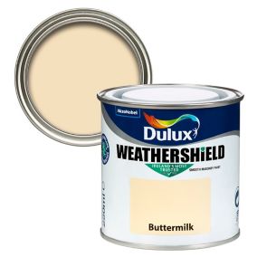 Dulux Weathershield Buttermilk Smooth Super matt Masonry paint, 250ml Tester pot
