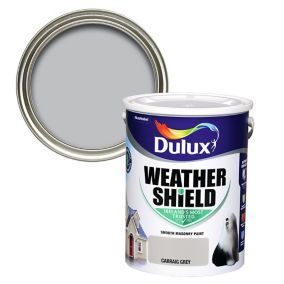 Dulux Weathershield Carraig grey Smooth Super matt Masonry paint, 5L