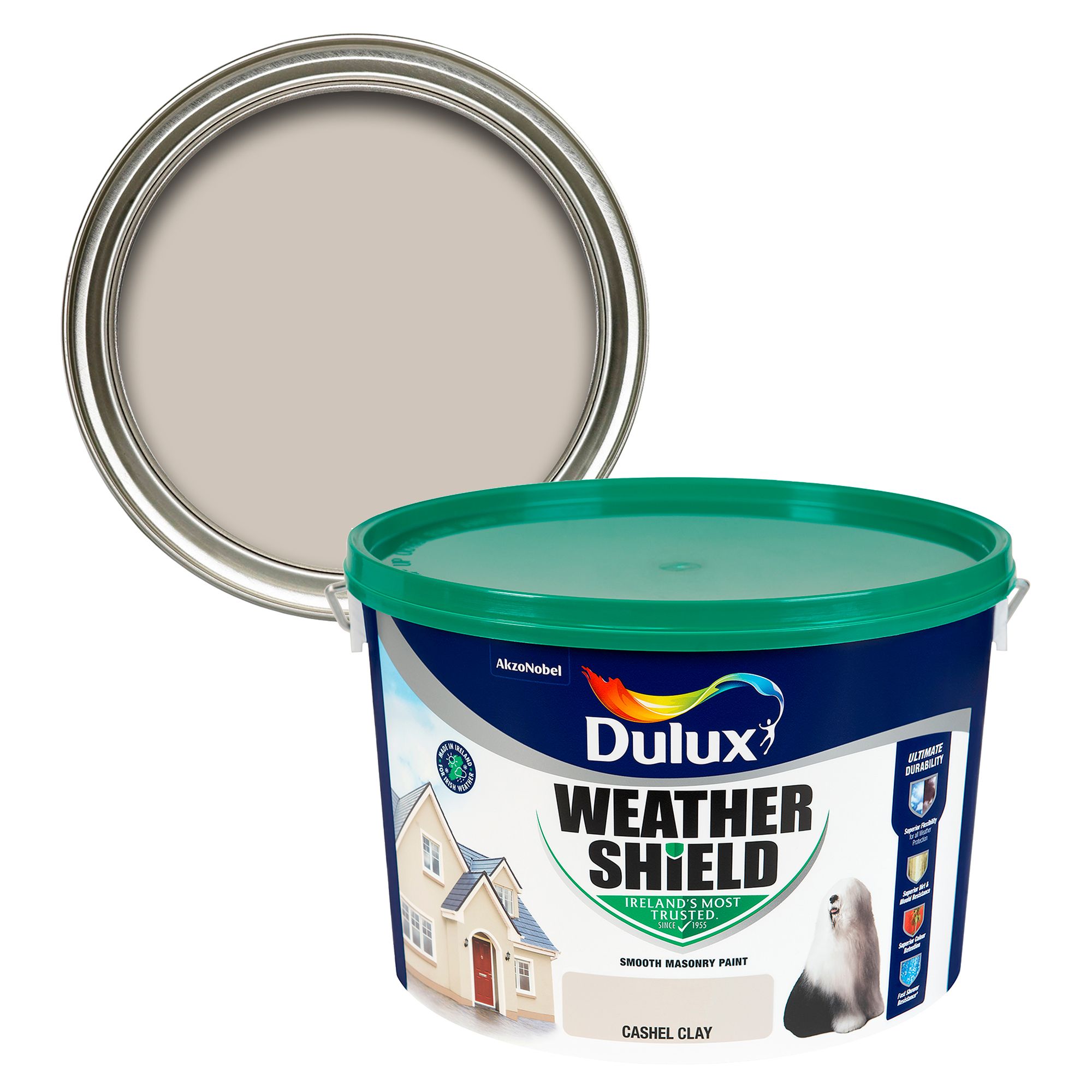 Dulux Weathershield Cashel Clay Smooth Masonry paint, 10L Tub