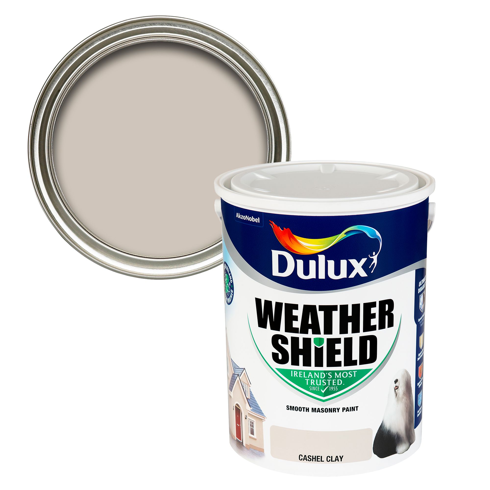 Dulux Weathershield Cashel clay Smooth Super matt Masonry paint, 5L