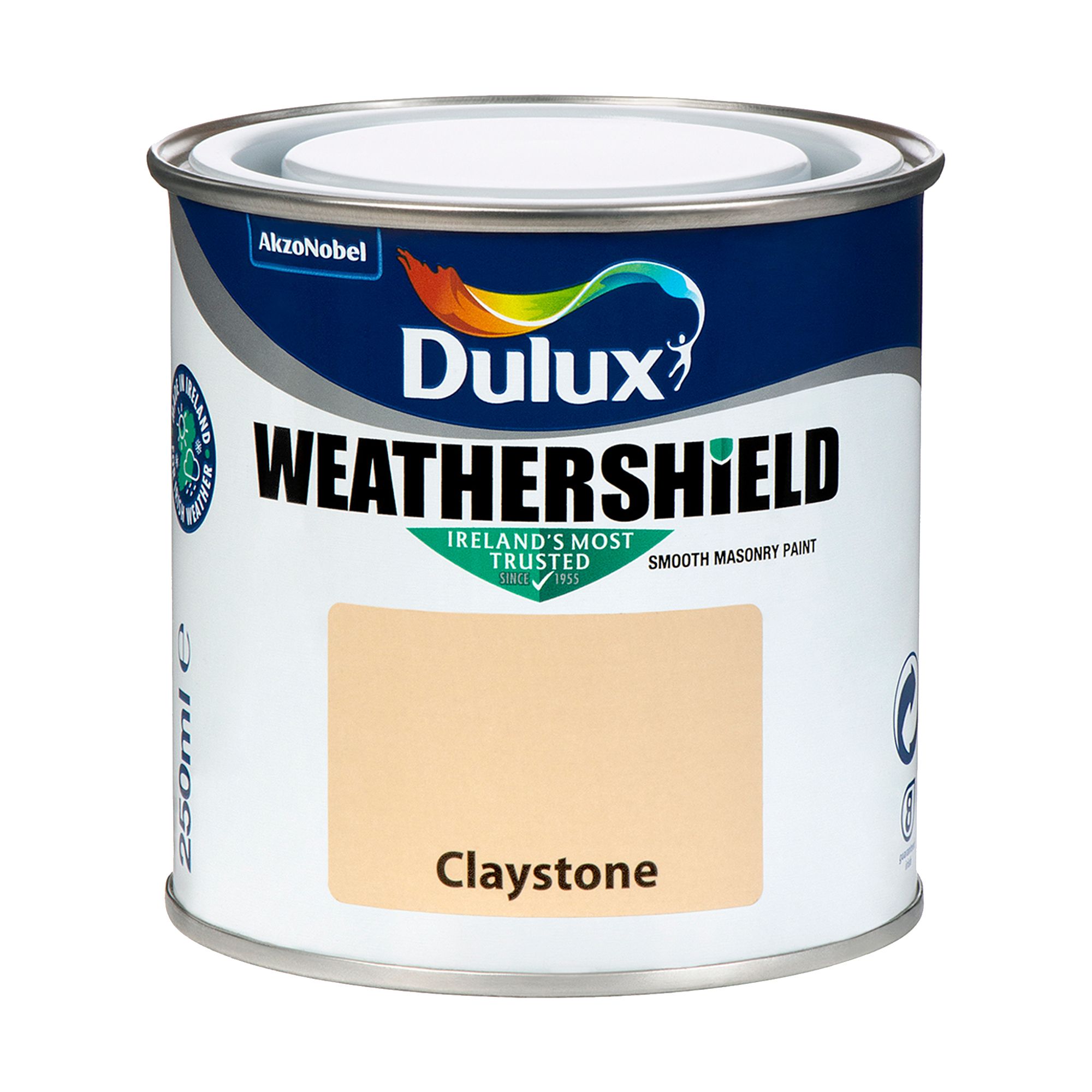 Dulux Weathershield Claystone Smooth Super matt Masonry paint, 250ml Tester pot