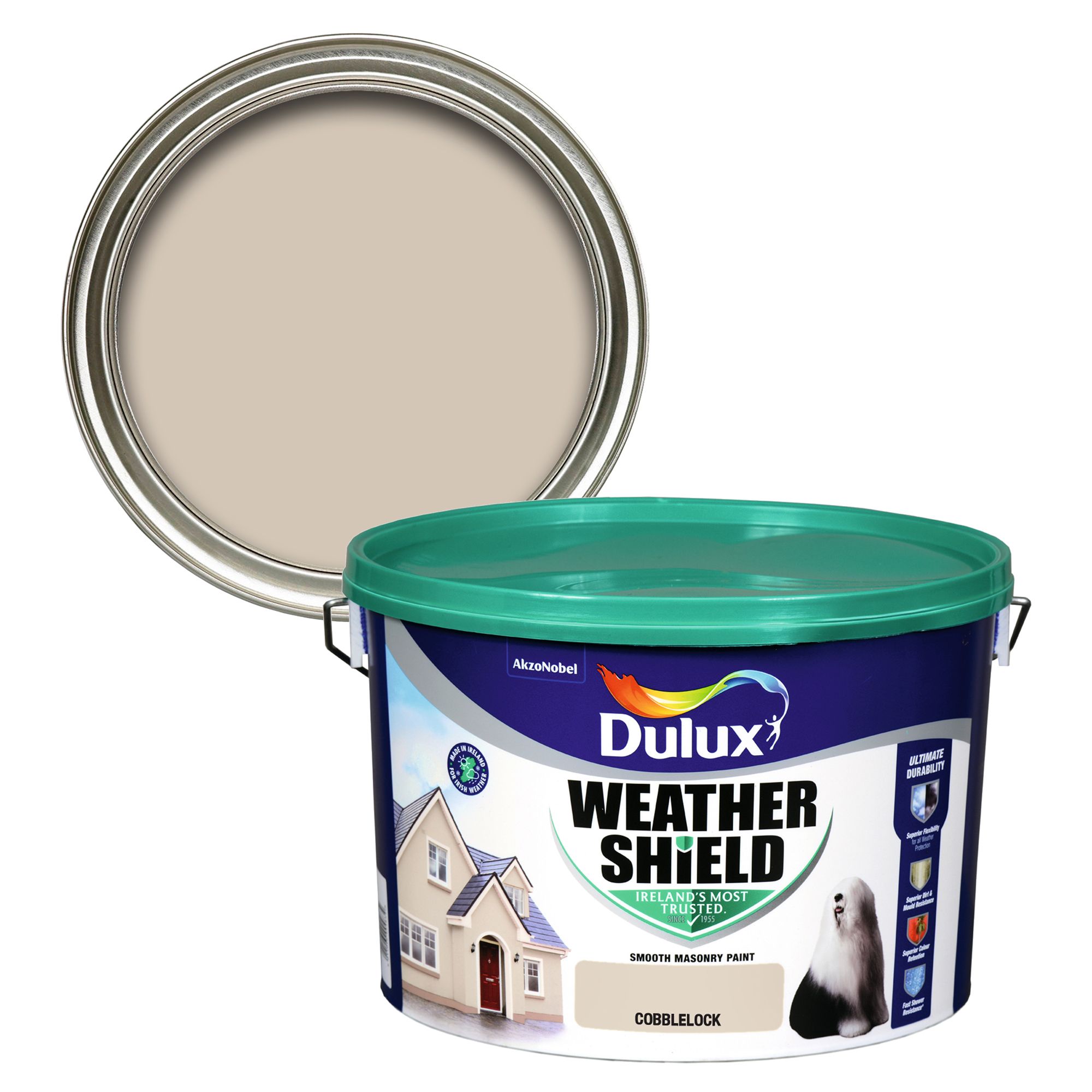 Dulux Weathershield Cobblelock Smooth Masonry paint, 10L Tub