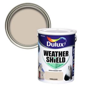 Dulux Weathershield Cobblelock Smooth Super matt Masonry paint, 5L