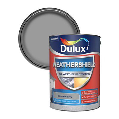 Dulux Weathershield Concrete Grey Matt Masonry Paint, 5L | DIY At B&Q