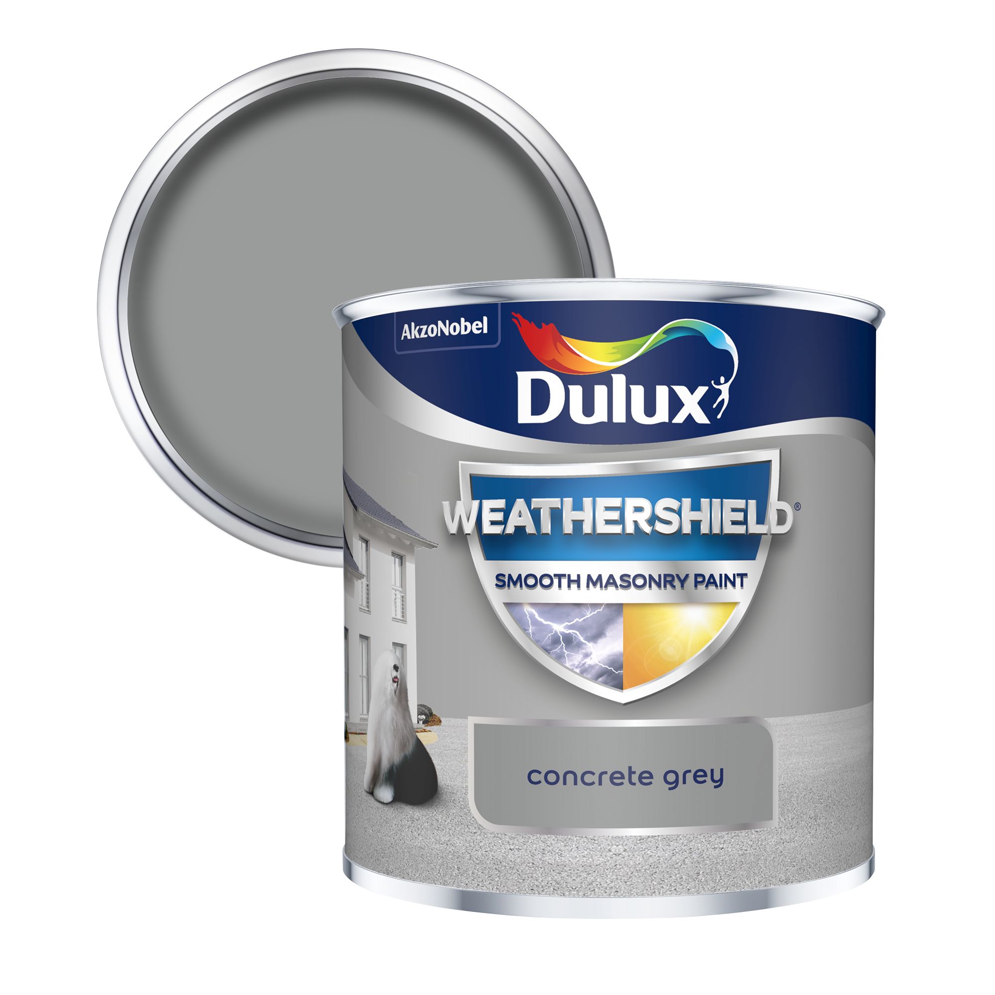 Dulux Weathershield Concrete grey Smooth Matt Masonry paint, 0.25L