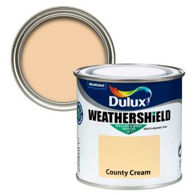 Dulux Weathershield Country cream Smooth Super matt Masonry paint, 250ml Tester pot