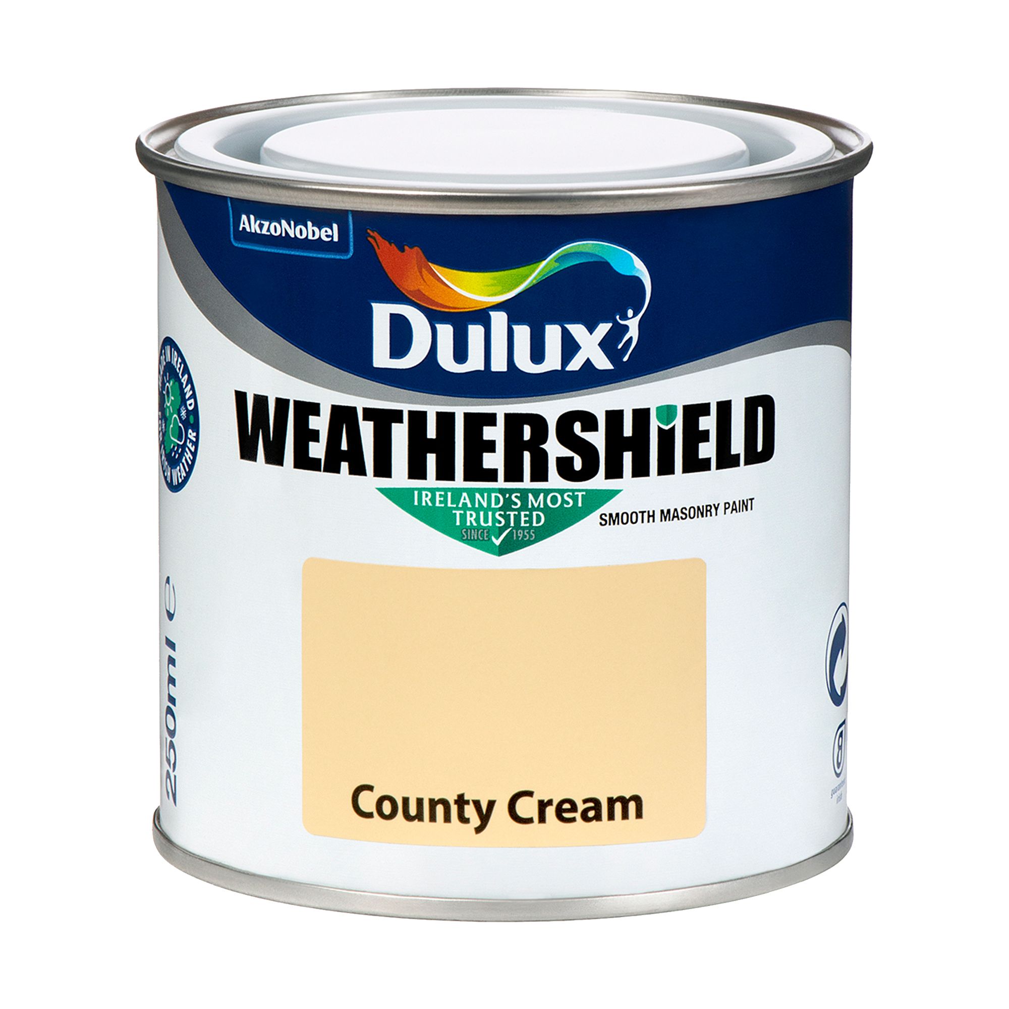 Dulux Weathershield Country cream Smooth Super matt Masonry paint, 250ml Tester pot