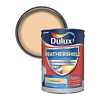 Dulux Weathershield County cream Textured Matt Masonry paint, 5L
