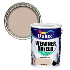 Dulux Weathershield Fallow fawn Smooth Super matt Masonry paint, 5L