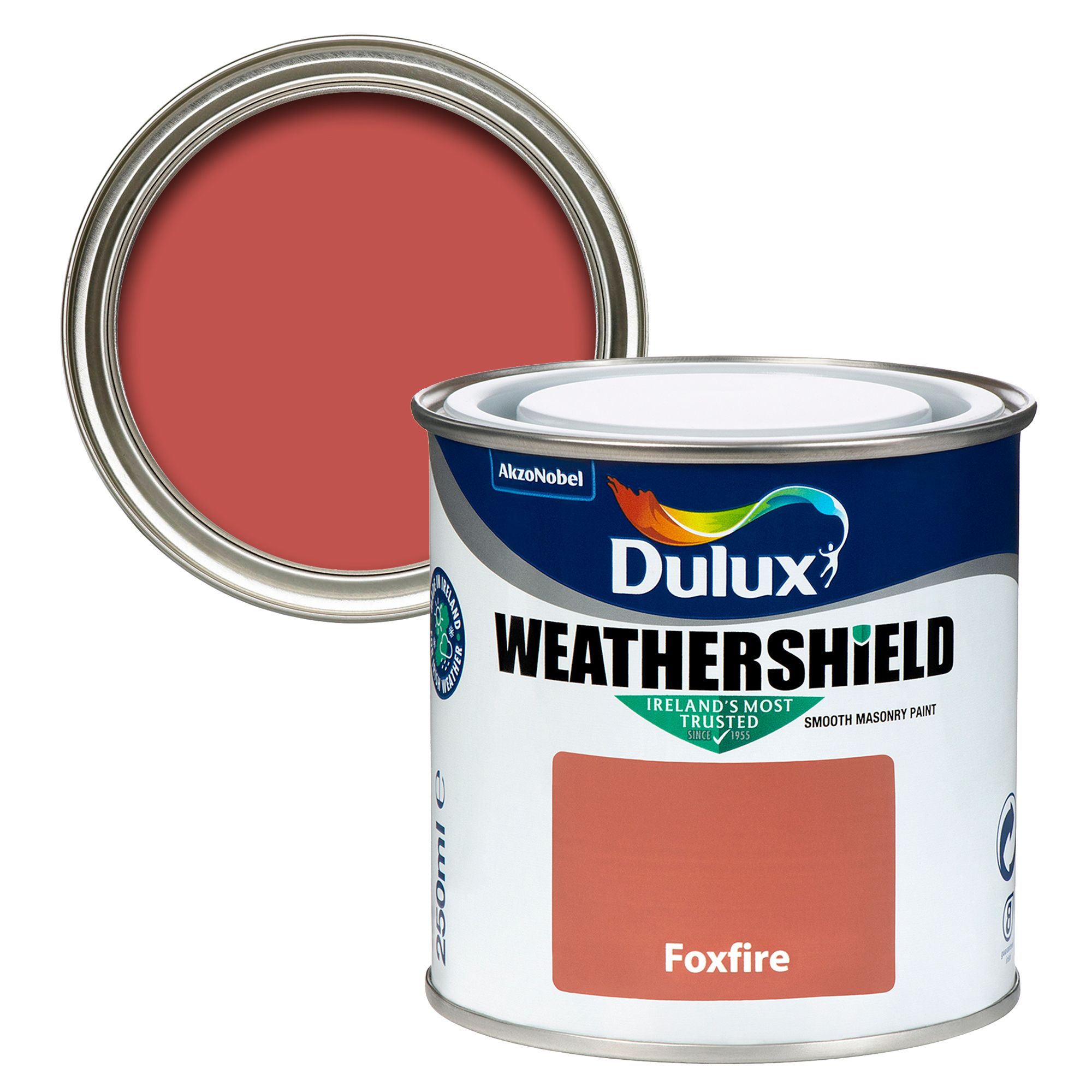 Dulux Weathershield Foxfire Smooth Super matt Masonry paint, 250ml Tester pot