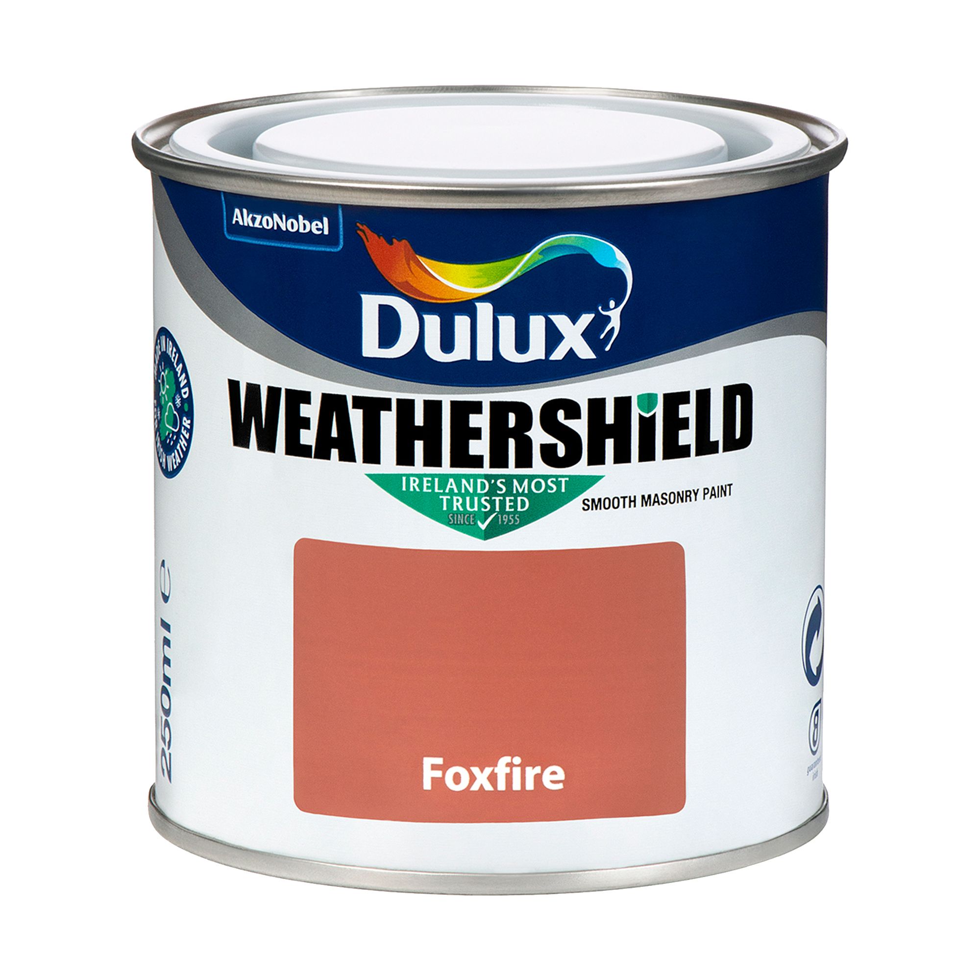 Dulux Weathershield Foxfire Smooth Super matt Masonry paint, 250ml Tester pot