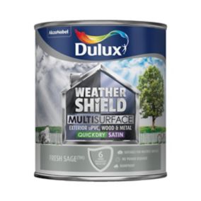 Dulux Weathershield Fresh sage Satin Multi-surface paint, 750ml