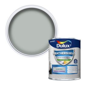 Dulux Weathershield Garden Grey Satinwood Emulsion paint, 750ml
