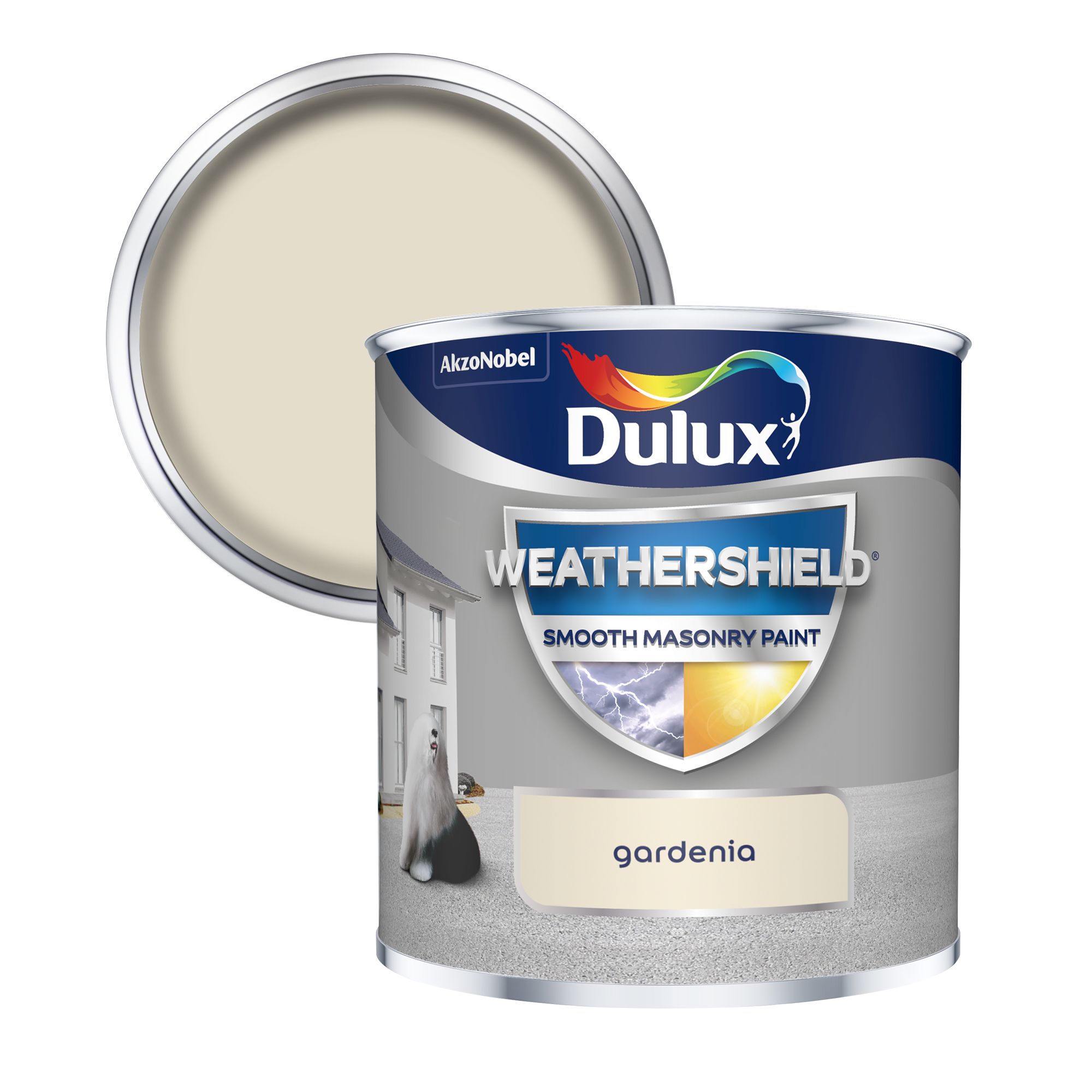 Dulux Weathershield Gardenia Smooth Matt Masonry paint, 0.25L Tester pot DIY at B&Q